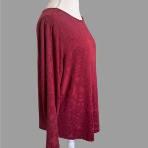 Simply Vera Wang Burgundy Long Sleeve Shirt